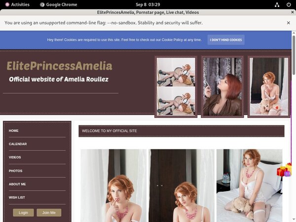 Eliteprincessamelia.modelcentro.com With Gift Card